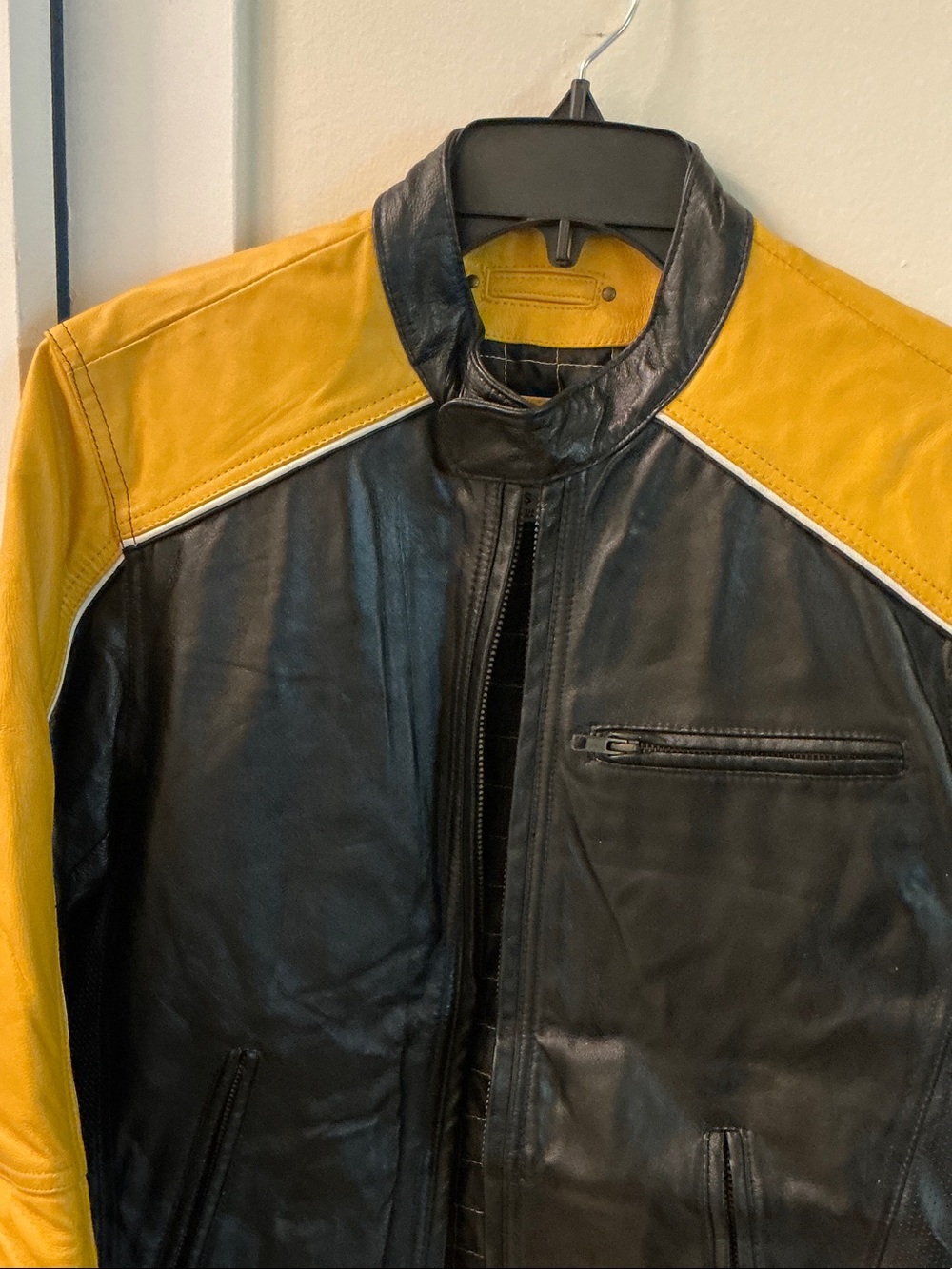 Wilsons Leather Black and Yellow Leather Jacket - Picture 2 of 2